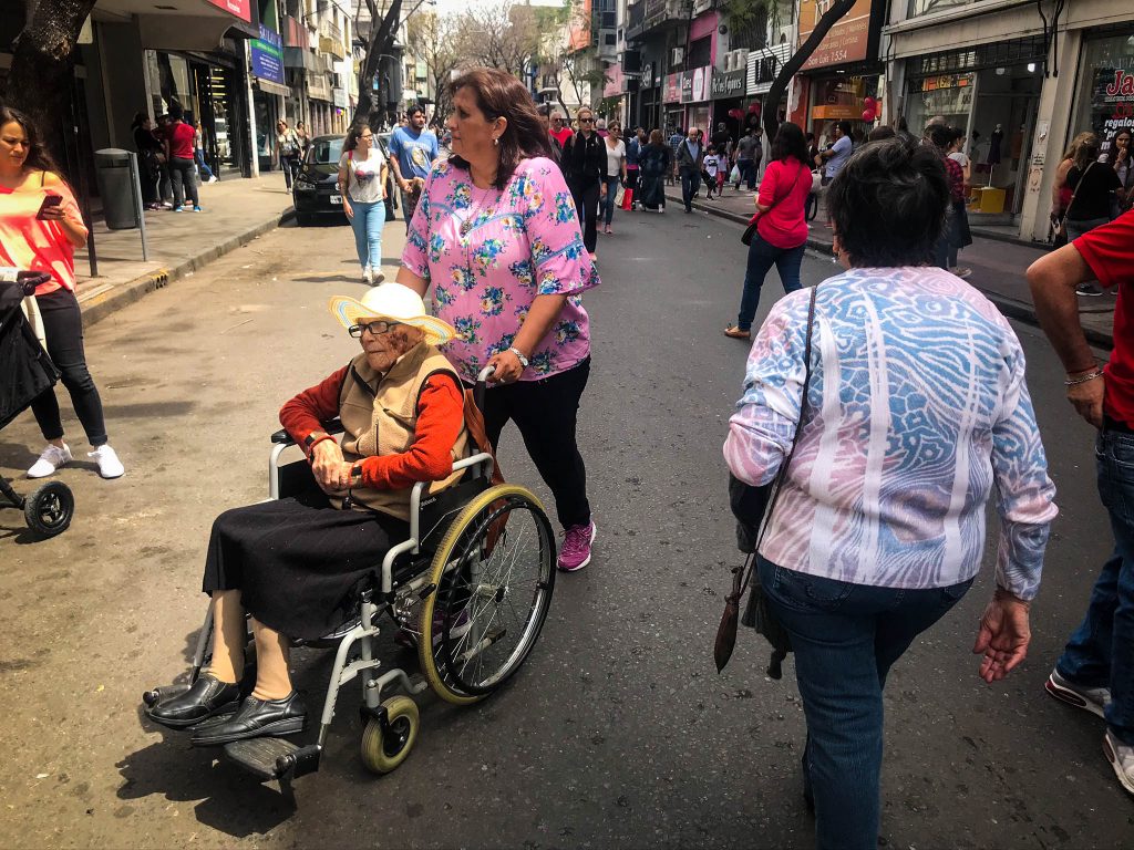 Rosario is also its older adults, older adult in wheelchair