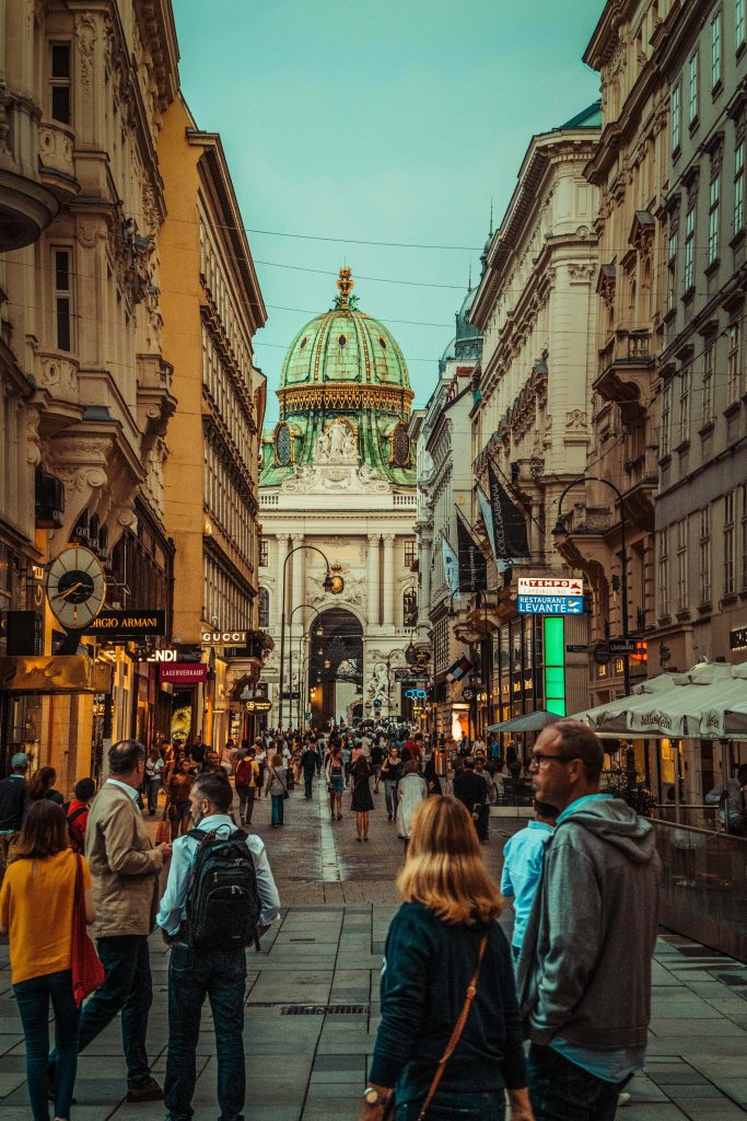 Busy street in Vienna.